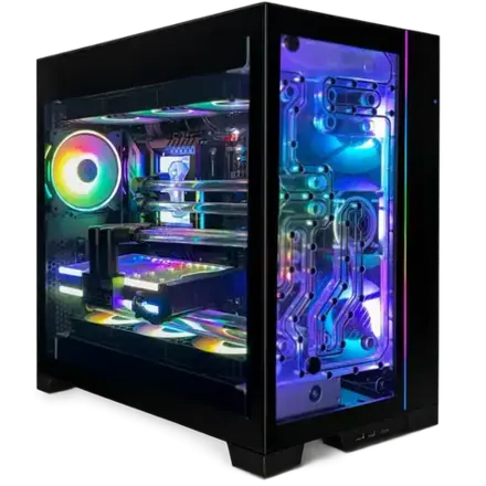 Hachiman PC Senshi - Computer case with RGB lighting on a white background
